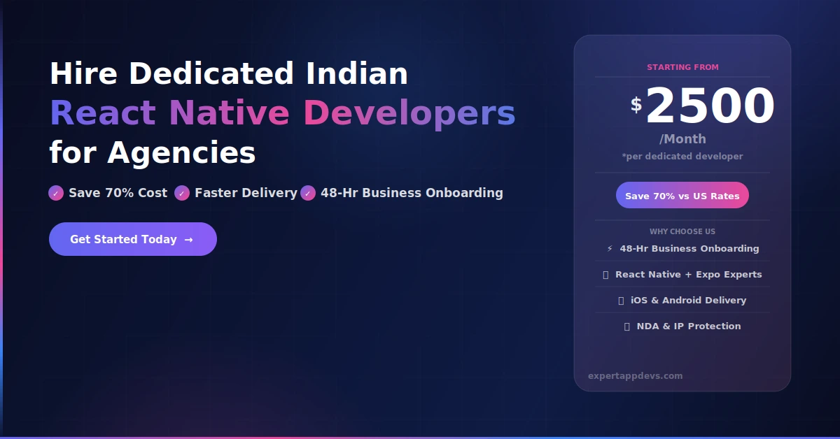 hire dedicated indian react native developers for agencies