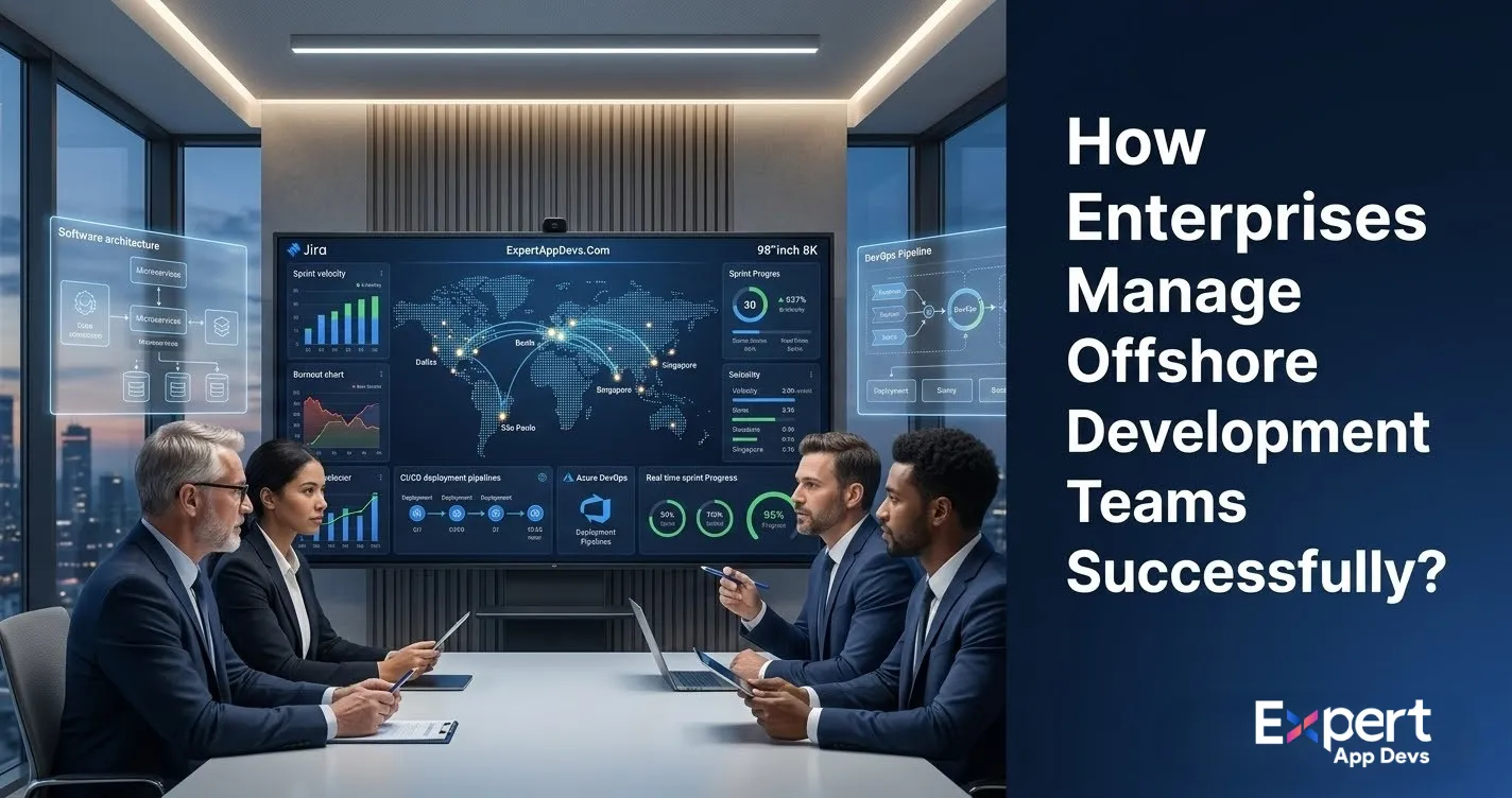 Enterprise leaders managing offshore development teams through global collaboration