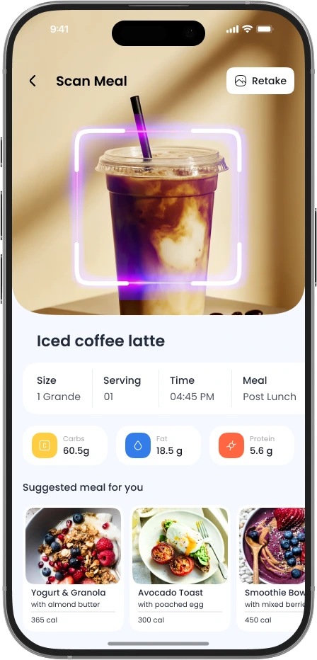 scan meal and get all ai based meal details with white label fitness nutrition app